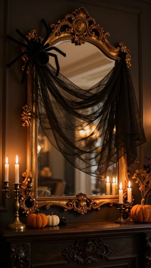 Add faux spiderwebs in a sophisticated way
