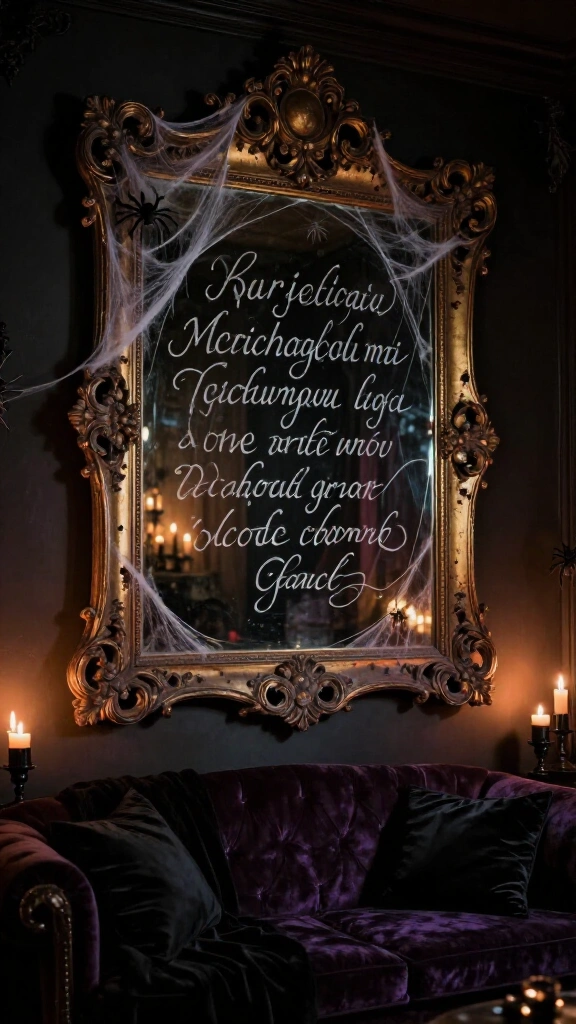 Distressed antique mirror scripts