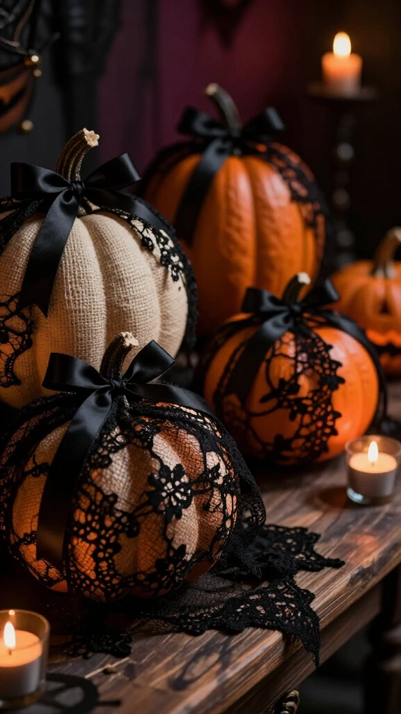 Black lace pumpkin wraps