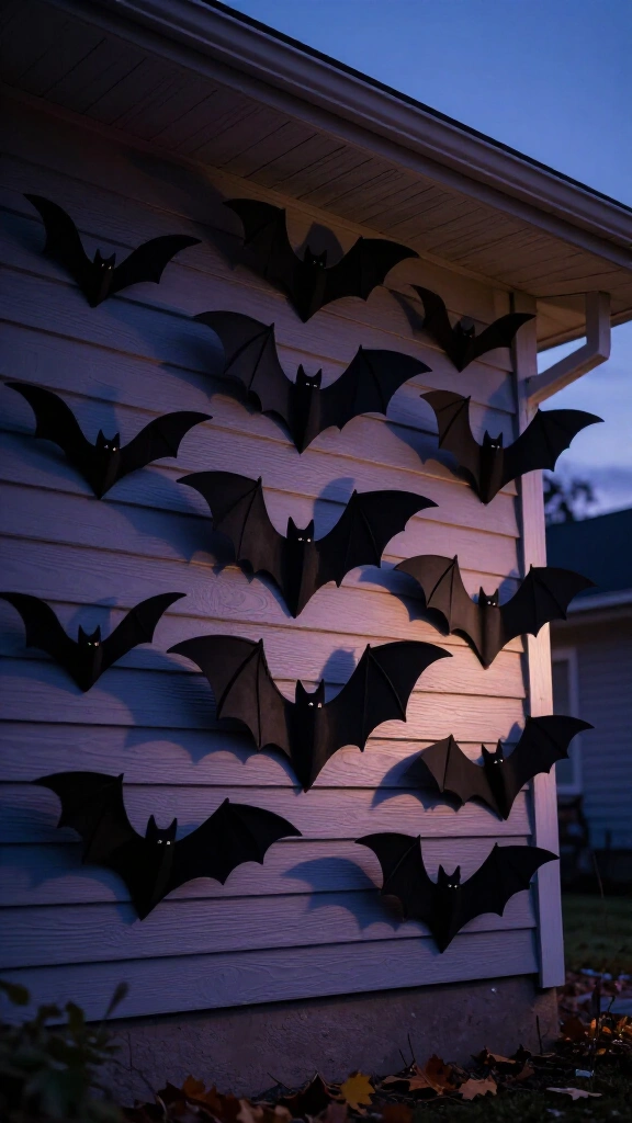 Giant hanging bat swarm