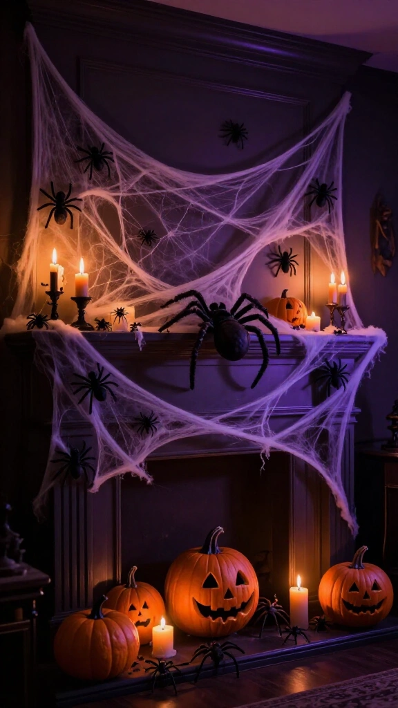 Spiderweb and spider infestation theme