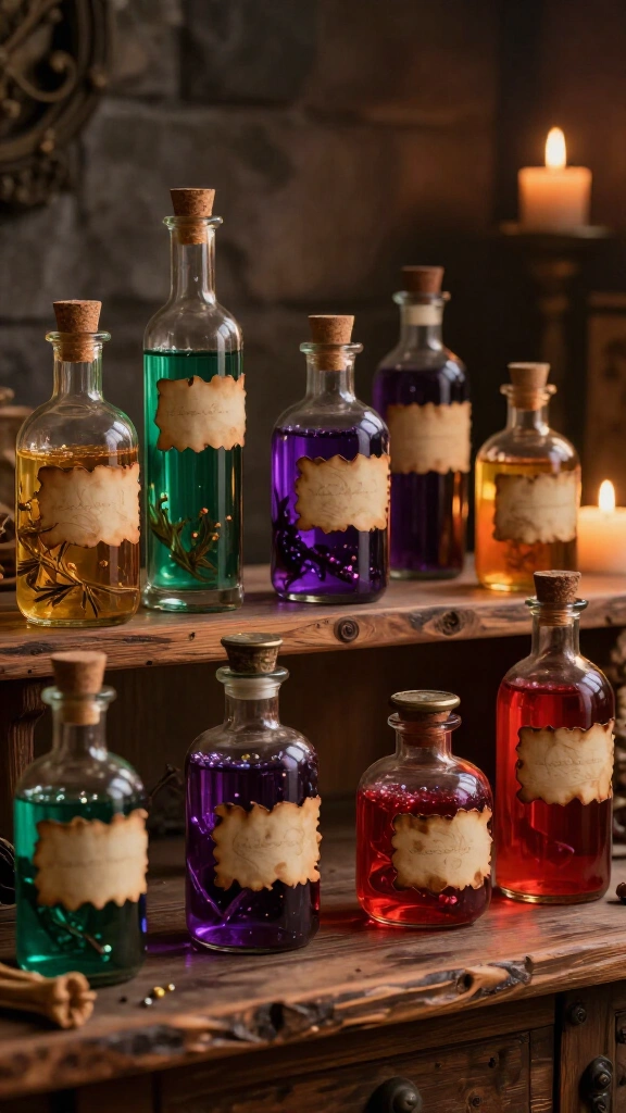 Potion bottle shelf display