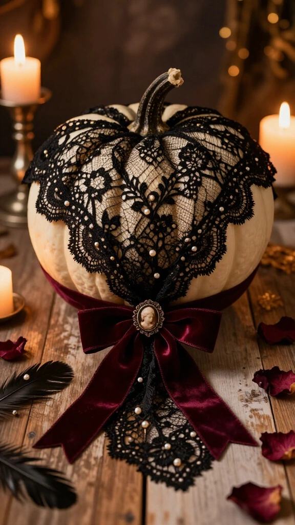 Black lace pumpkin