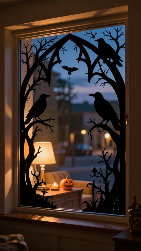 Removable gothic window silhouettes