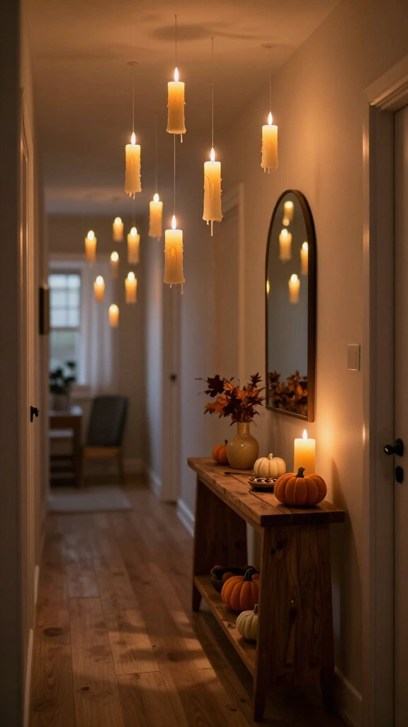 Hanging floating LED candles