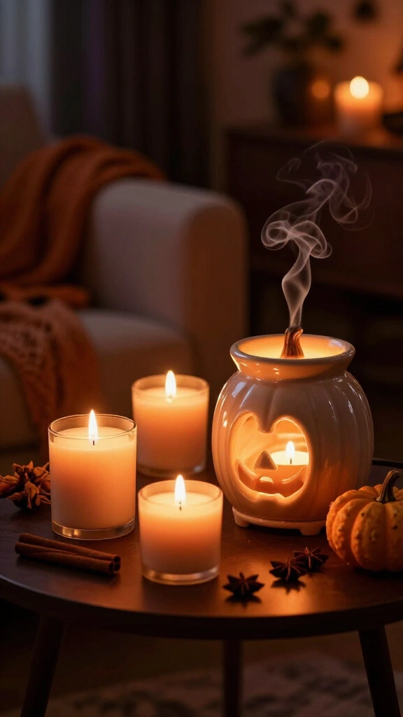 Pumpkin-scented soy candles and wax warmers