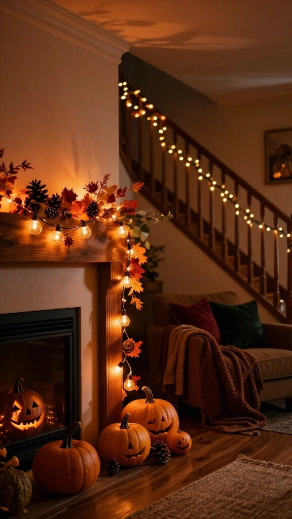 Light up with orange and amber string lights