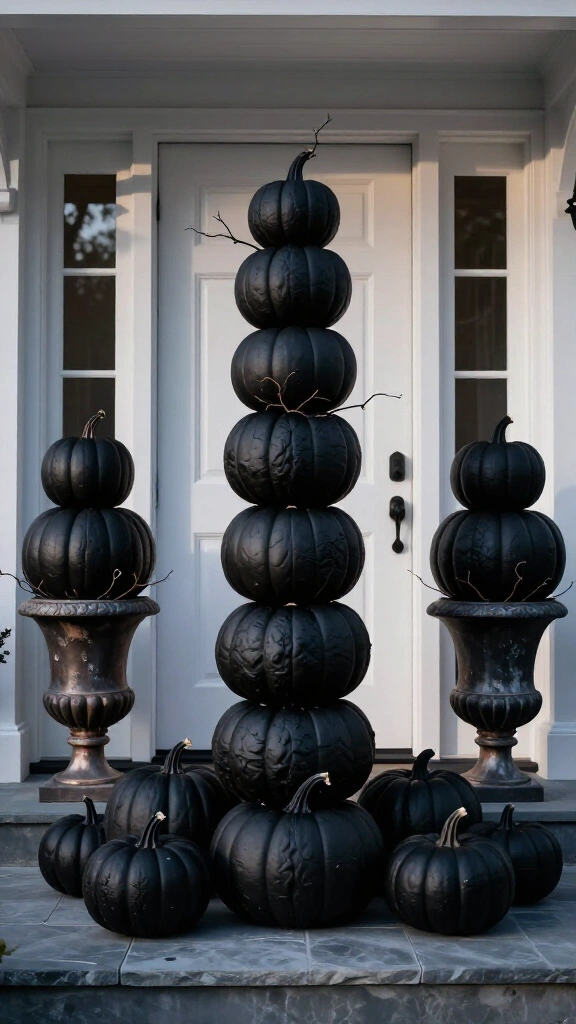 Matte black pumpkin stack