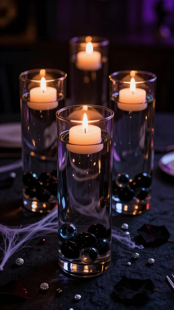 Floating candles in water