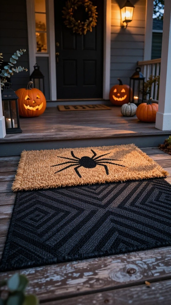 Spooky chic layered doormats
