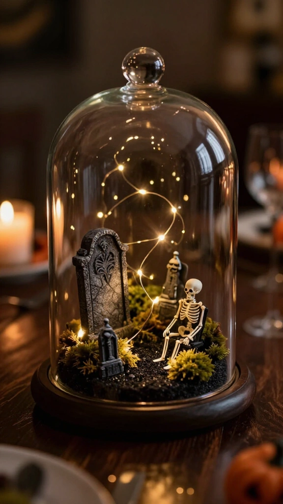 DIY haunted terrarium centerpiece
