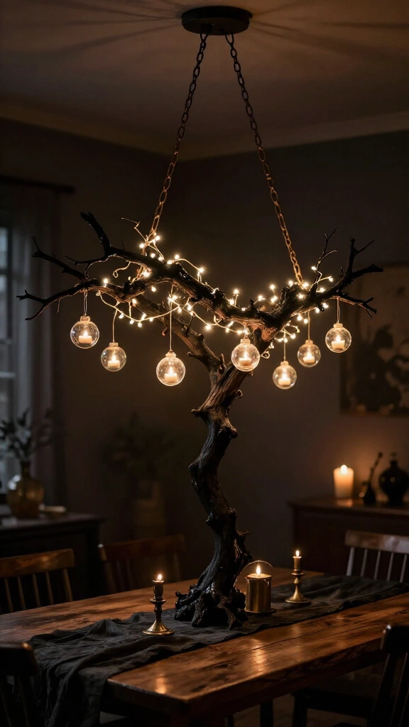 Gnarled branch chandelier