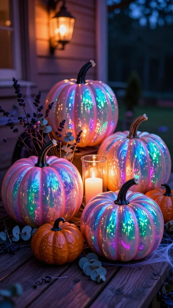 Iridescent or holographic pumpkins