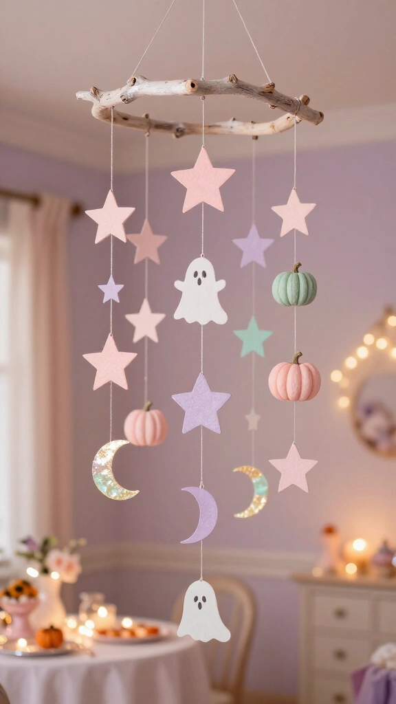 Cotton candy cloud Halloween mobile