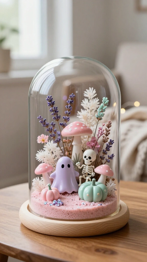 Pastel Halloween terrarium