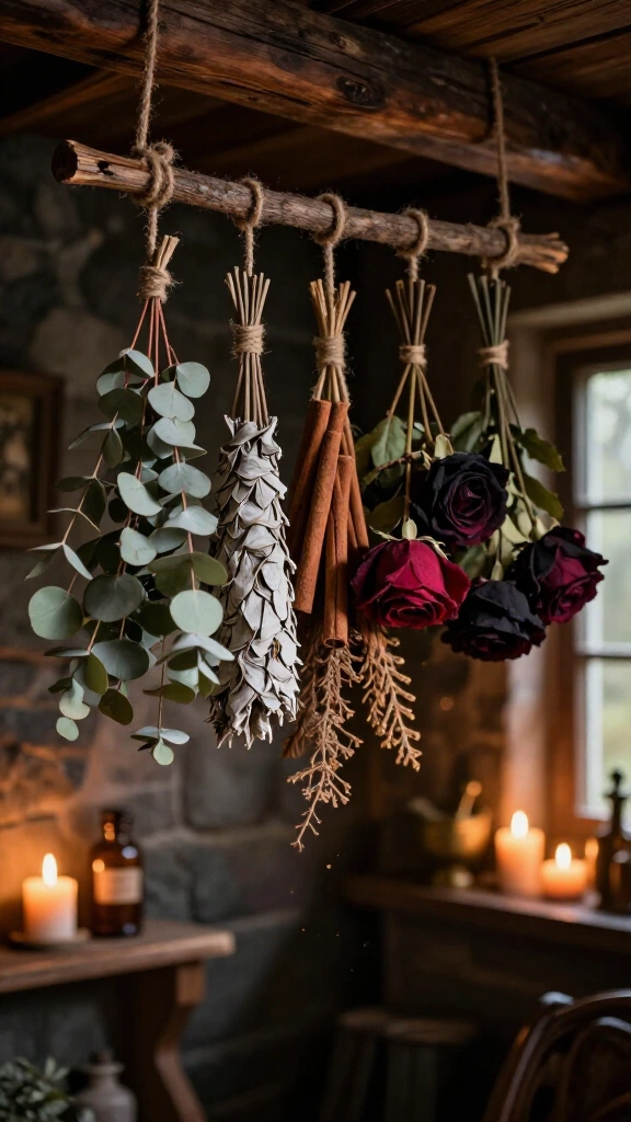 Enchanted botanical herb drying rack