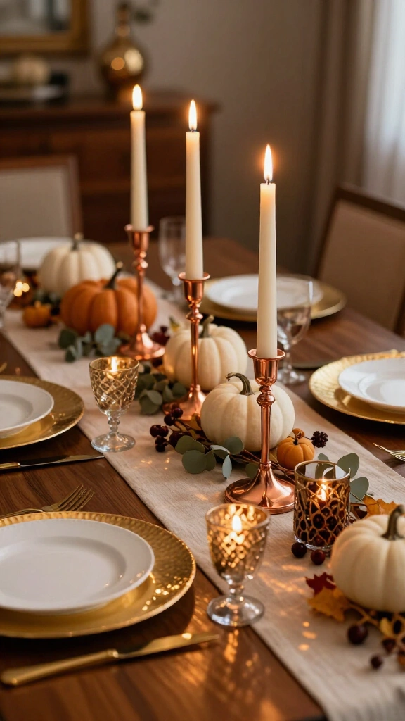 Gold and copper metallic accents