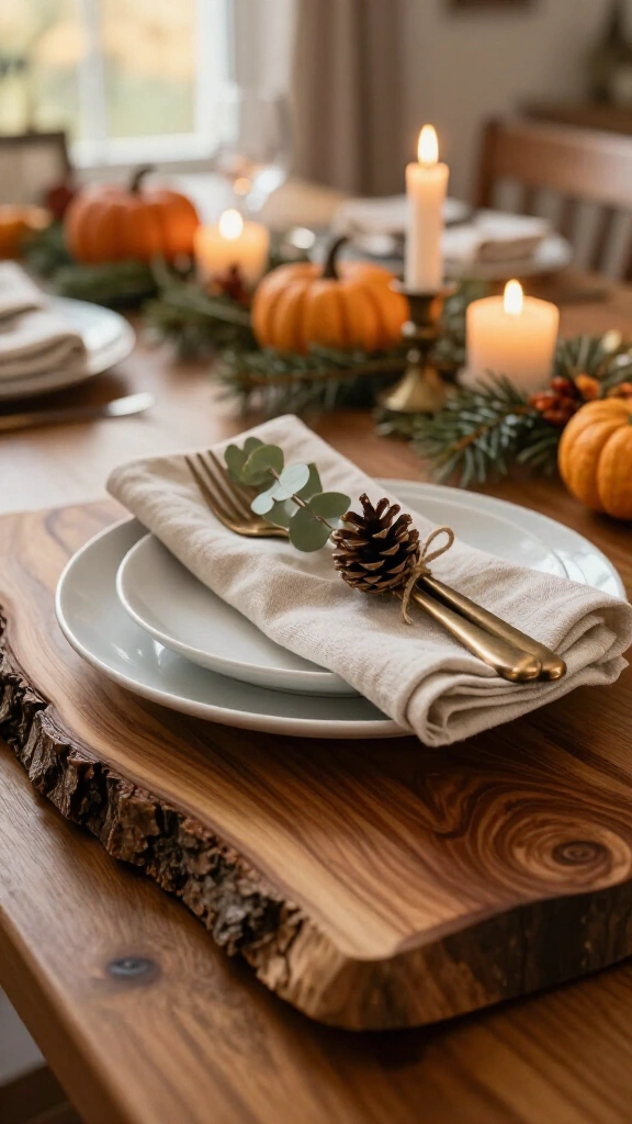 The rustic wooden charger plate look