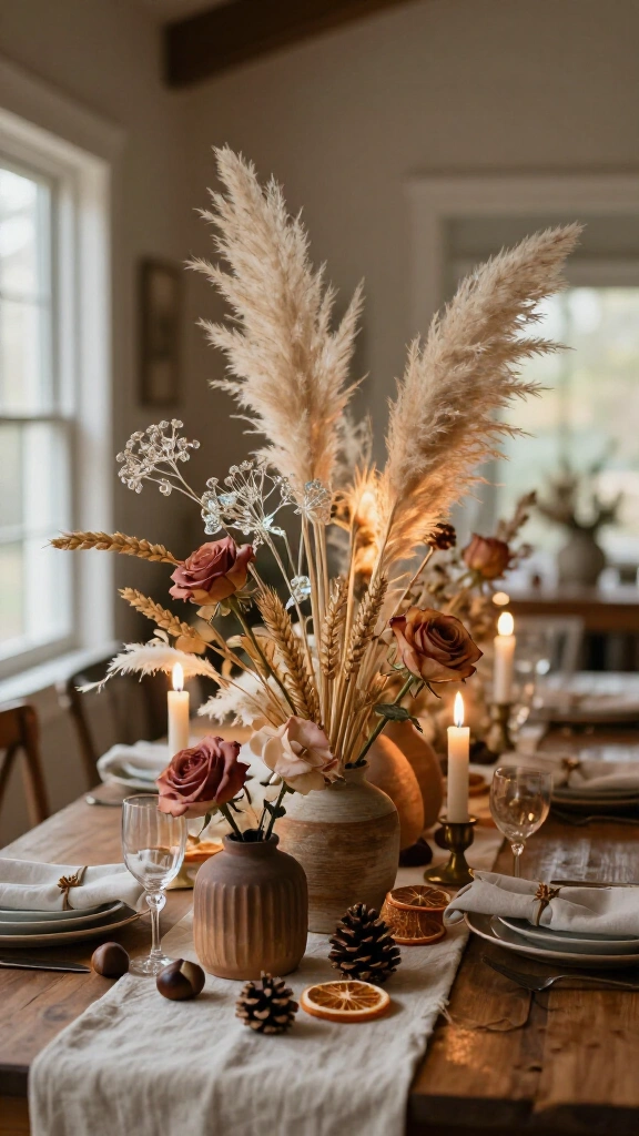 Dried floral arrangements