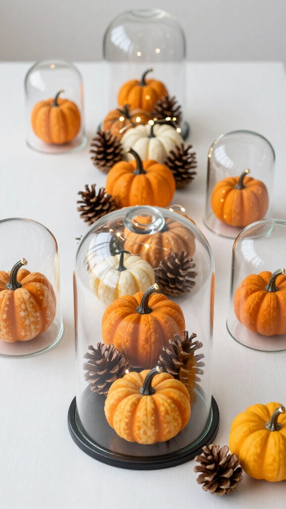 Glass cloche harvest displays