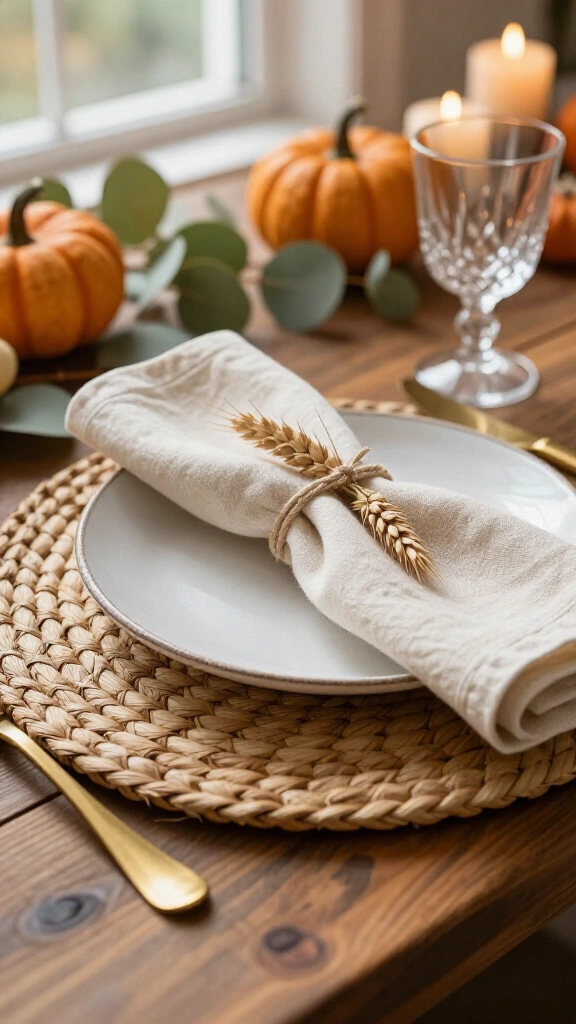 Woven seagrass placemats