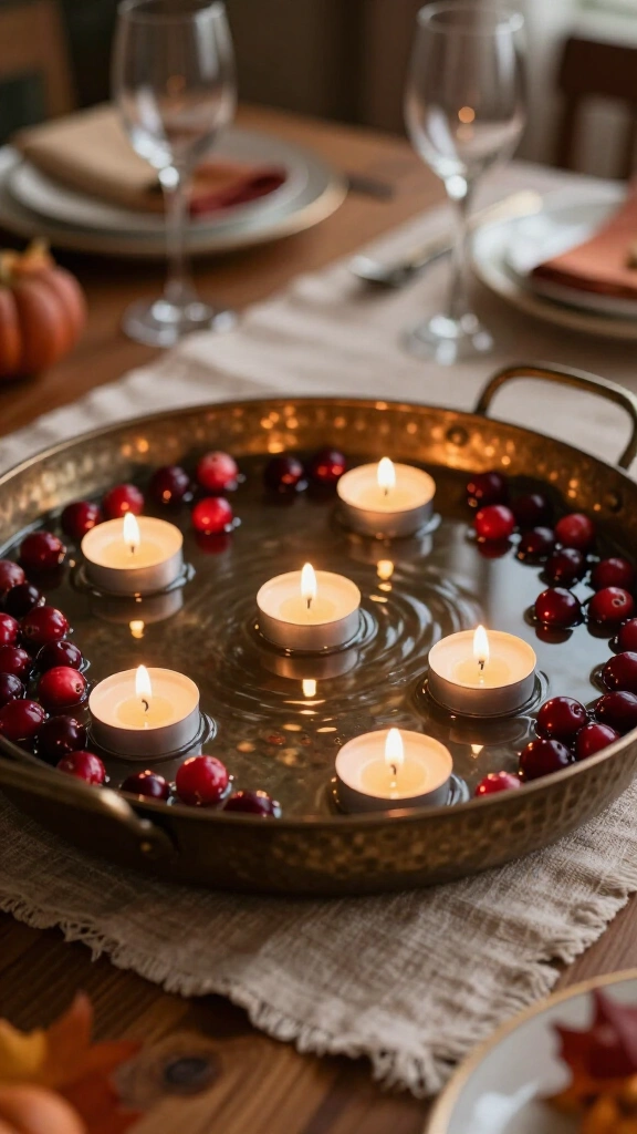 Floating votive candle tray