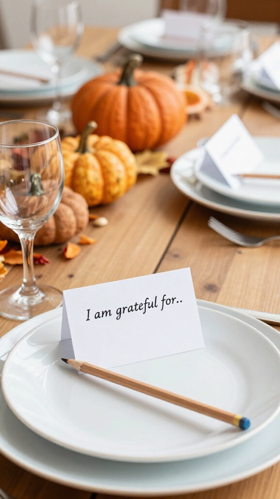 Personalized gratitude cards at every seat
