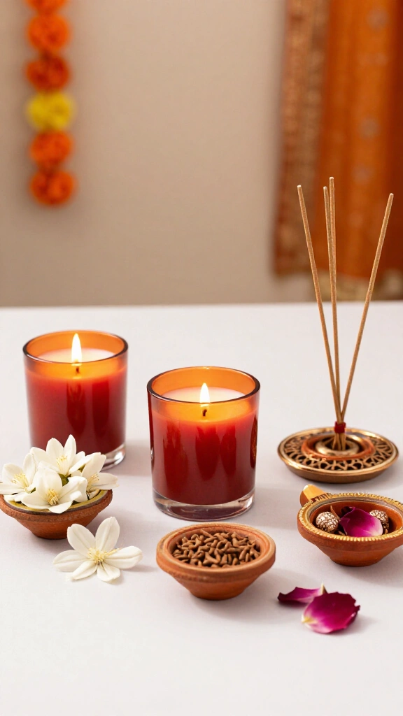 Scented candles and incense stations