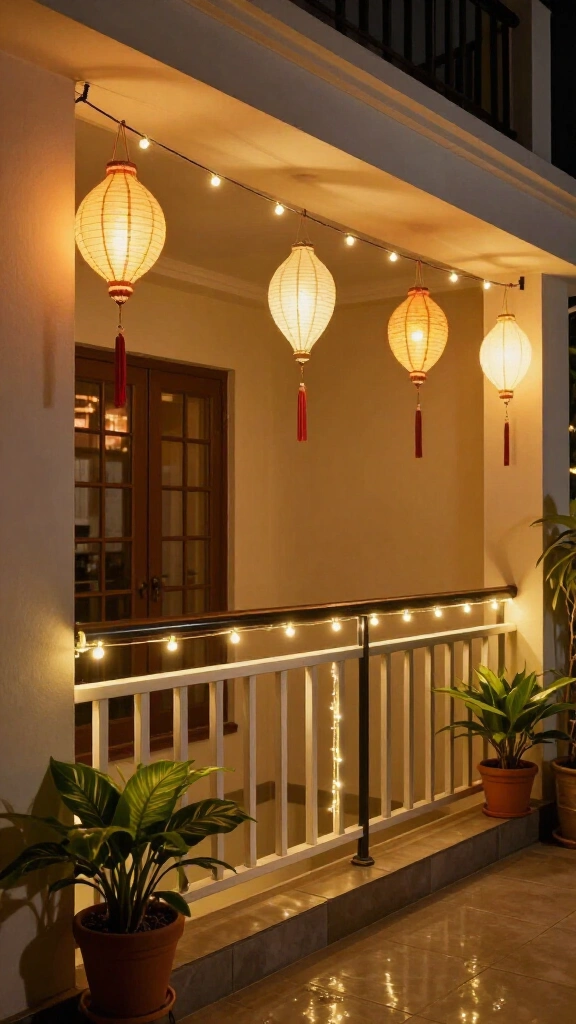 Balcony lights and outdoor string lights