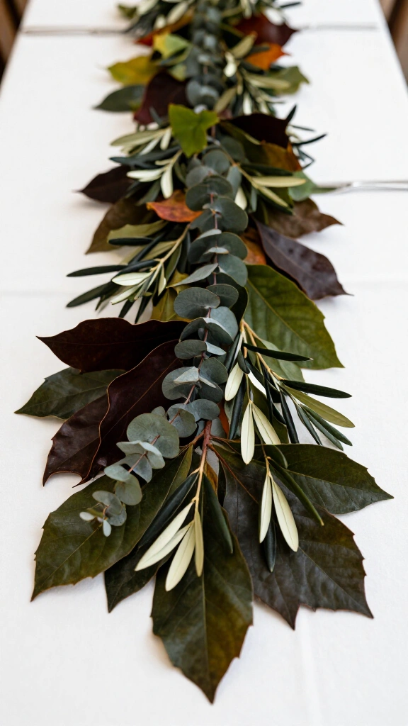 Dark Foliage and Olive Branch Garland