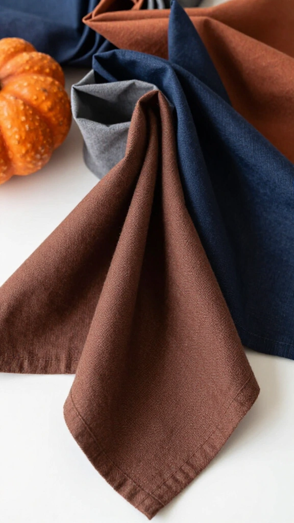 Moody Linen Napkins in Deep Earth Tones