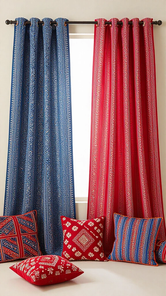 Add Festive Textiles With Block Print or Ikat Patterns