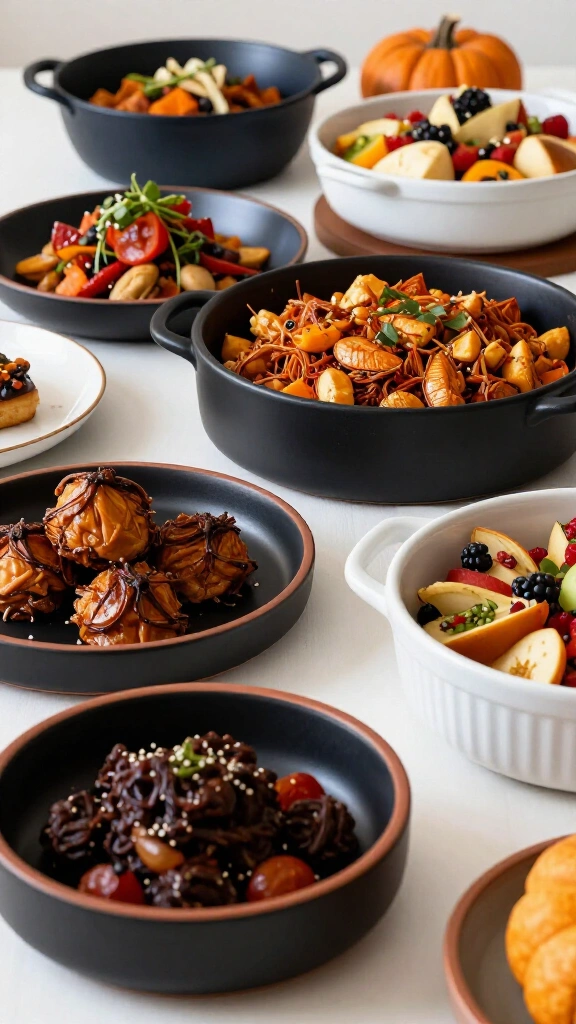 Dark Ceramic and Stoneware Serving Dishes