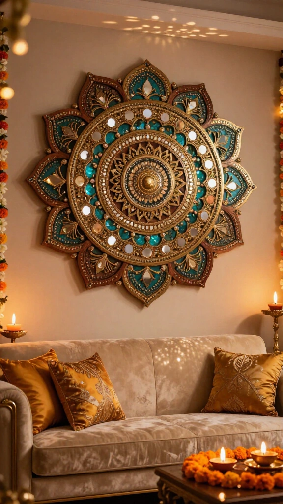 Floating Mirror Mandala Wall Art