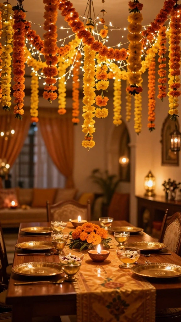 Fairy Light Canopy Over the Table