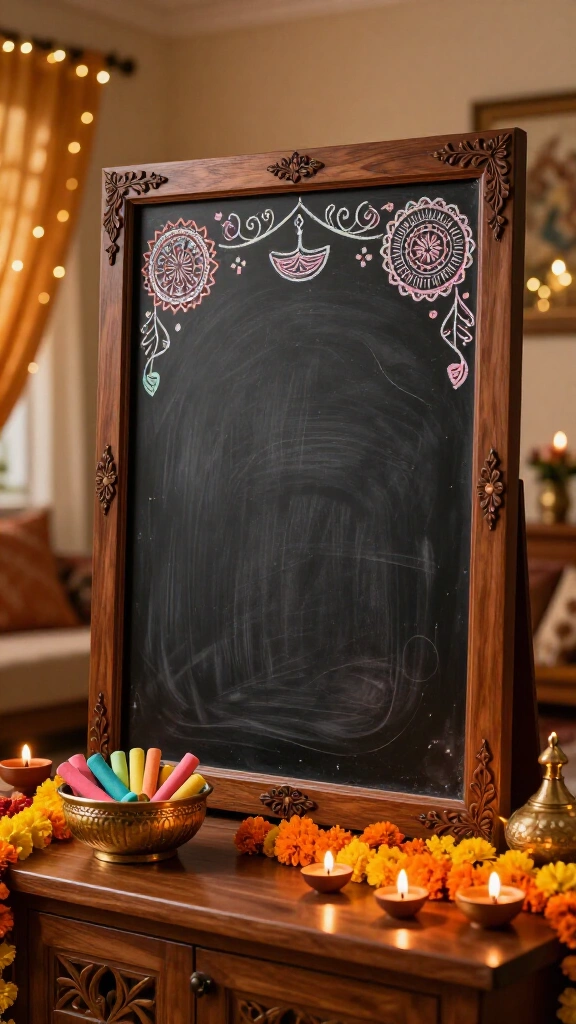 DIY Chalkboard Diwali Wish Wall