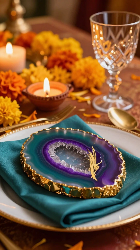 Calligraphy Agate Place Cards