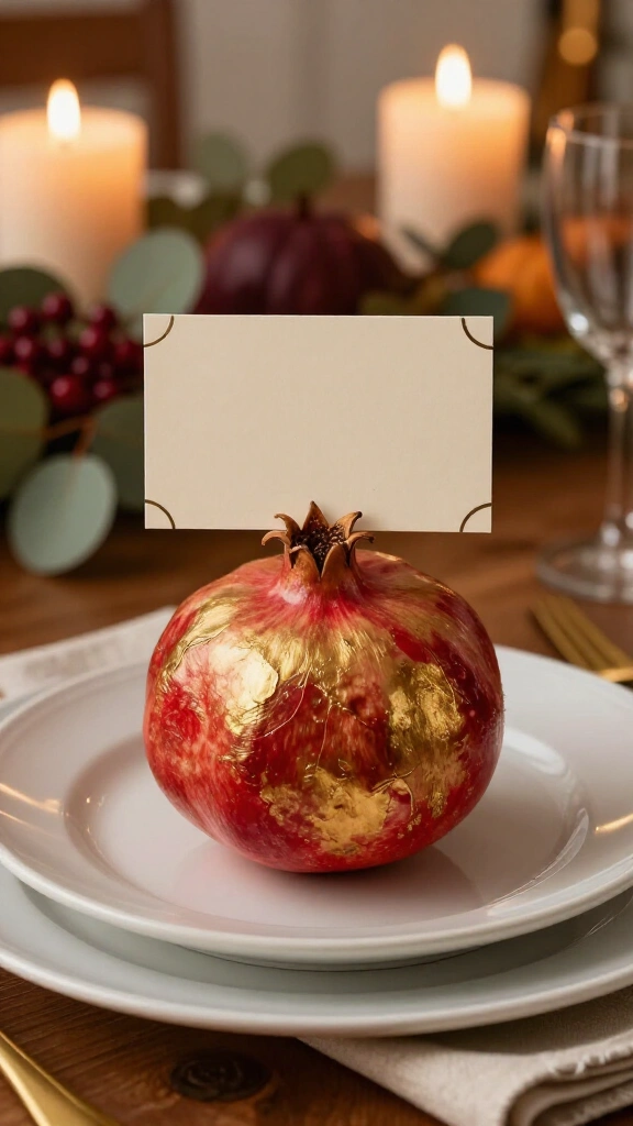 Gilded Pomegranate Place Card Holders