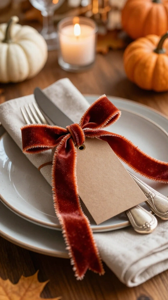 Velvet Ribbon Place Card Accents