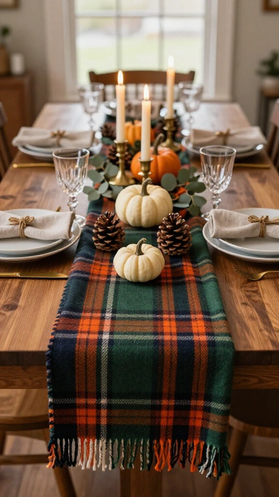 Plaid Flannel Blanket Runner