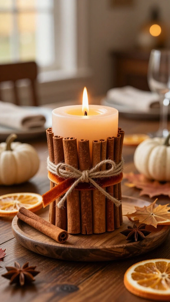 Cinnamon Stick Pillar Candles