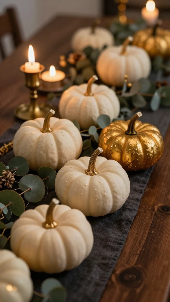 Gilded Mini White Pumpkins