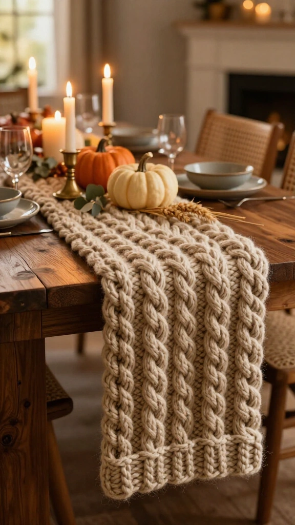Chunky Knit Table Runners