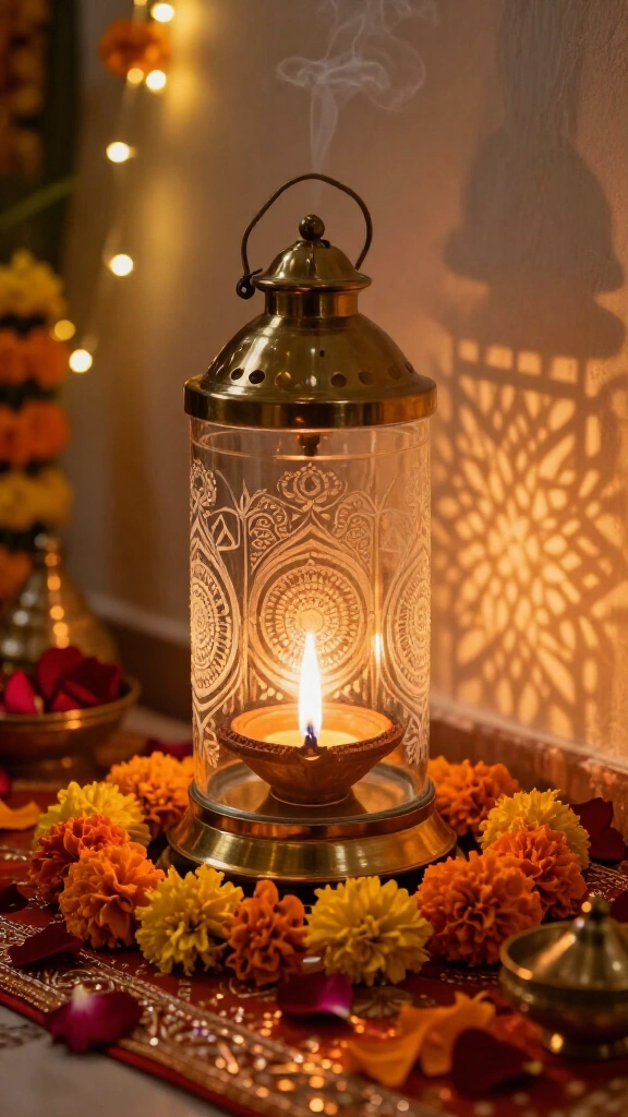 Etched Glass Hurricane Lanterns for Fire Safety