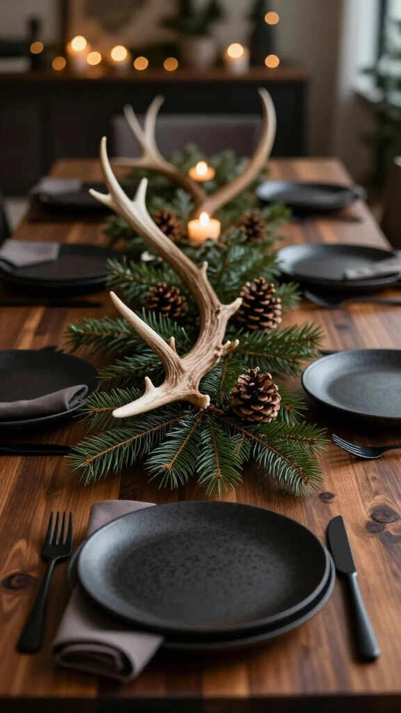 Woodland Luxe with Real Antlers & Pinecones