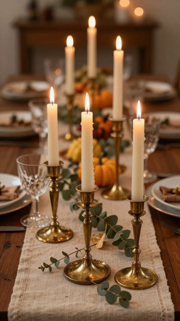 Mismatched Vintage Brass Candlesticks