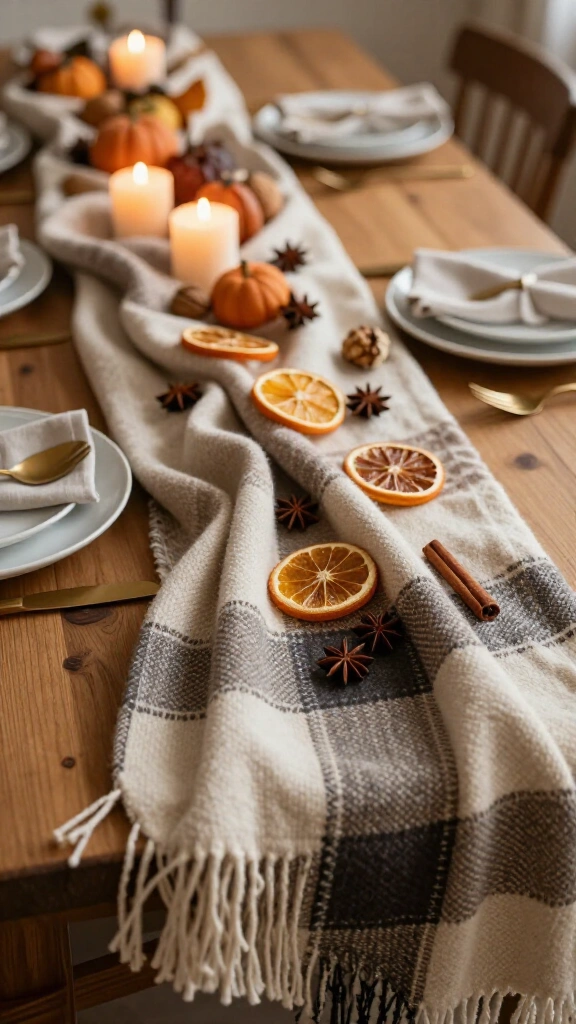Neutral Textured Plaid with Dried Citrus