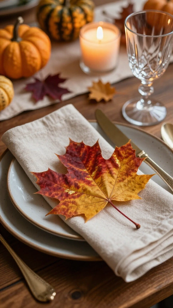Pressed Fall Leaf Place Cards