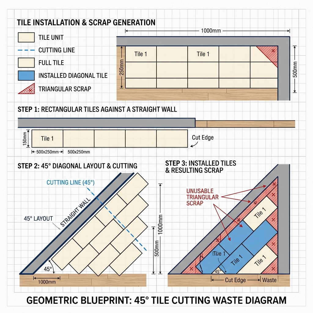 The Geometry of Herringbone Waste
